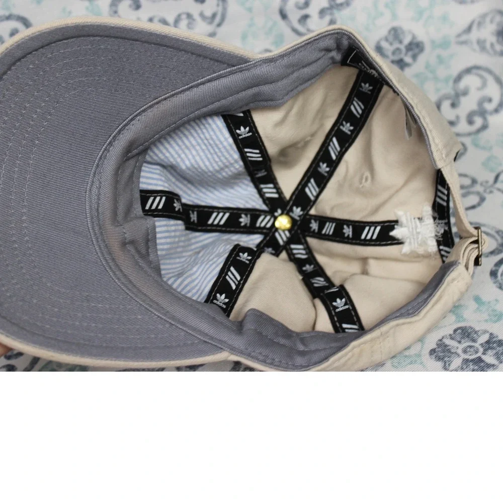 Adidas Trefoil Baseball Cap‎ Beige Cotton Adjustable Strap Logo